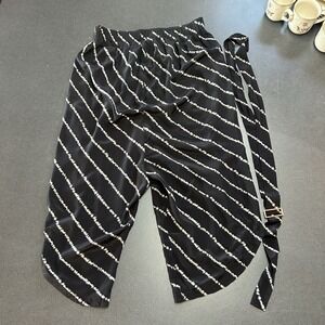BCBG Maxazria Y2K Wide Leg Cropped Palazzo Pants Womens XS Black Stretch